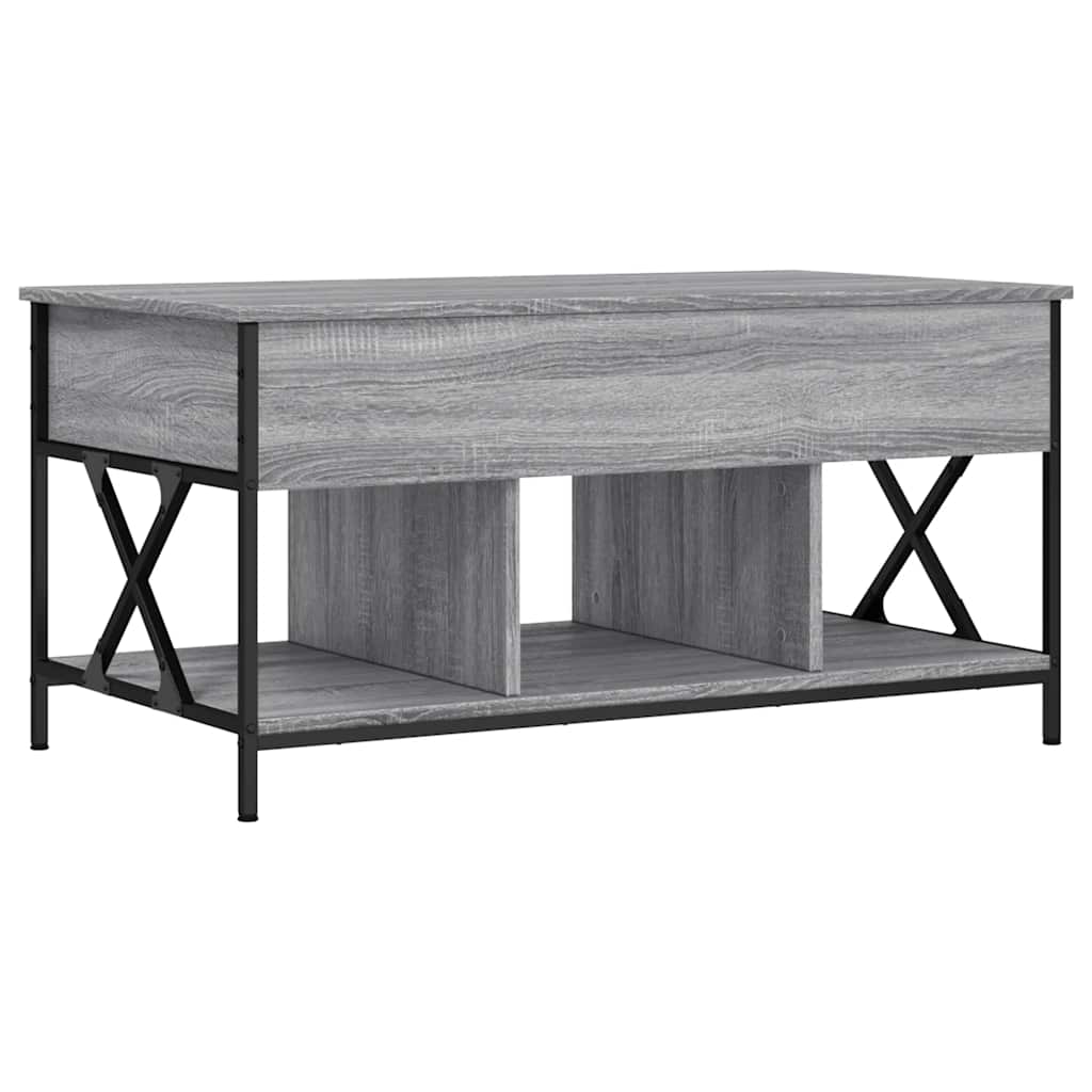 Couchtisch Grau Sonoma 100x55x50 cm Holzwerkstoff und Metall