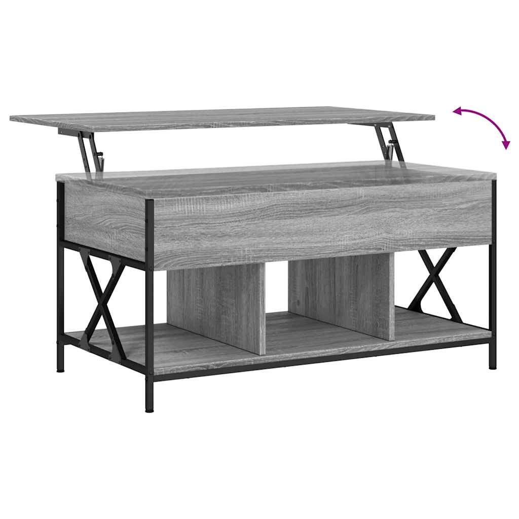 Couchtisch Grau Sonoma 100x55x50 cm Holzwerkstoff und Metall