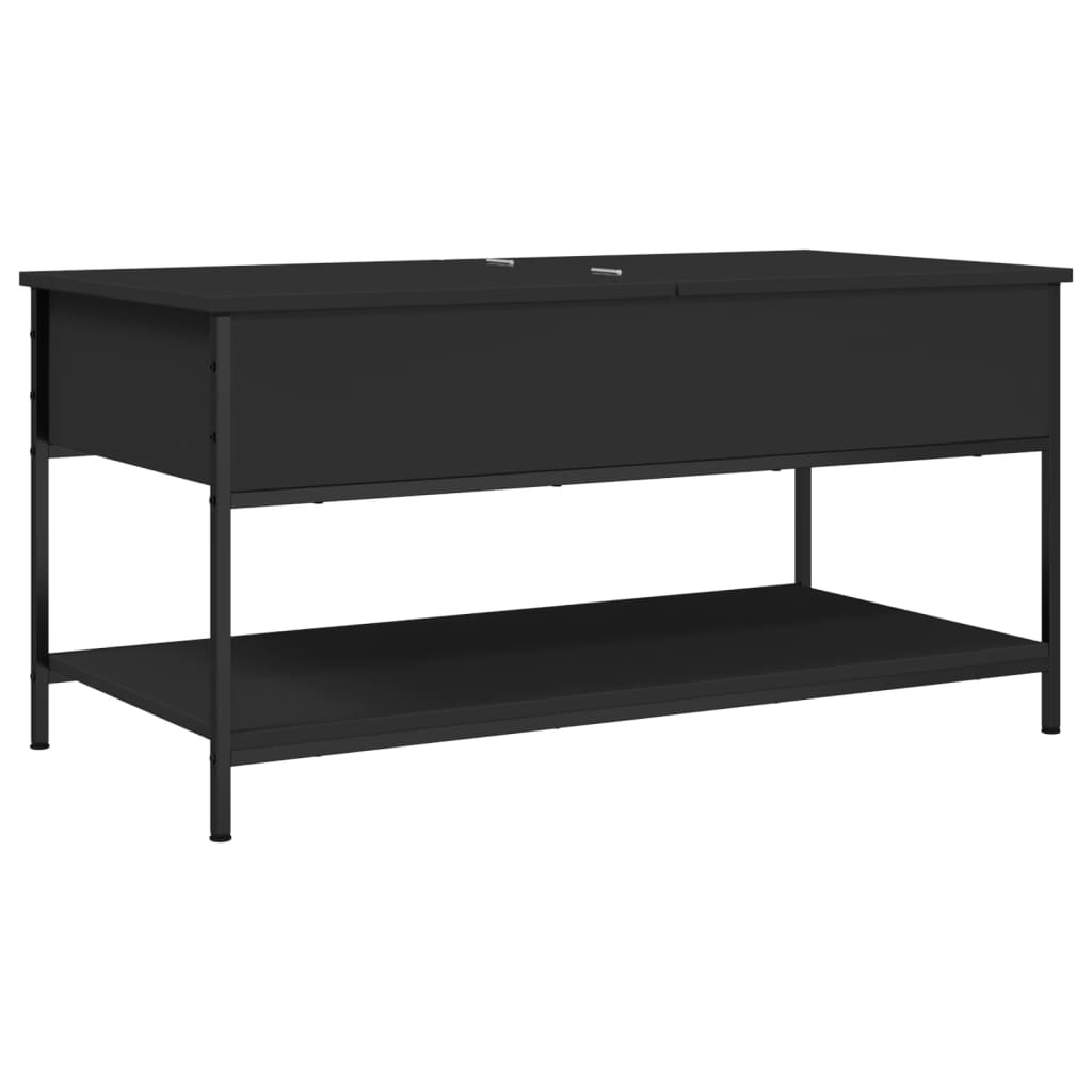 Coffee Table Black 100x50x50 cm Wood Material and Metal