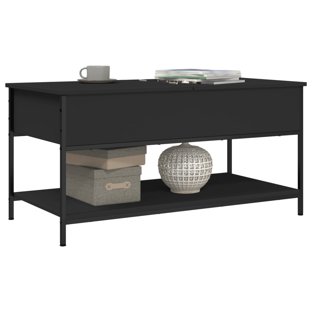 Coffee Table Black 100x50x50 cm Wood Material and Metal