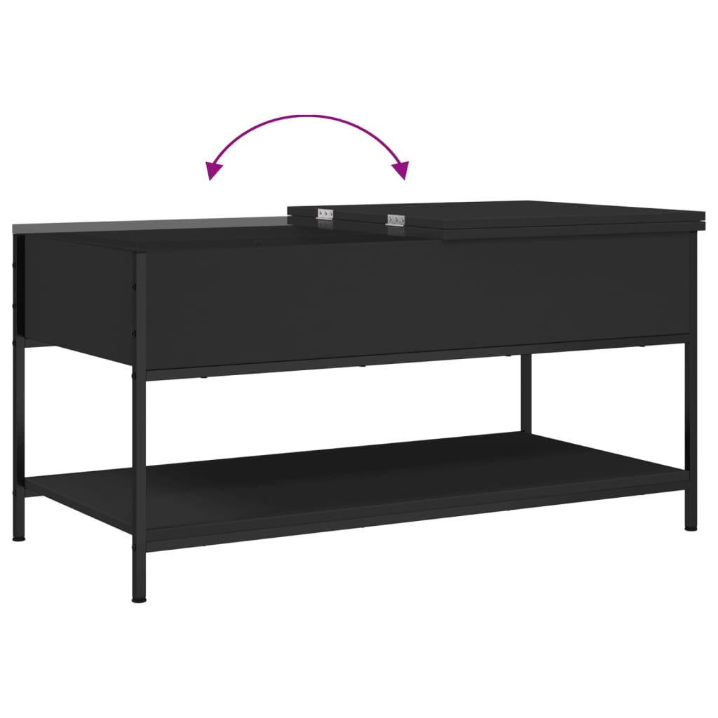 Coffee Table Black 100x50x50 cm Wood Material and Metal