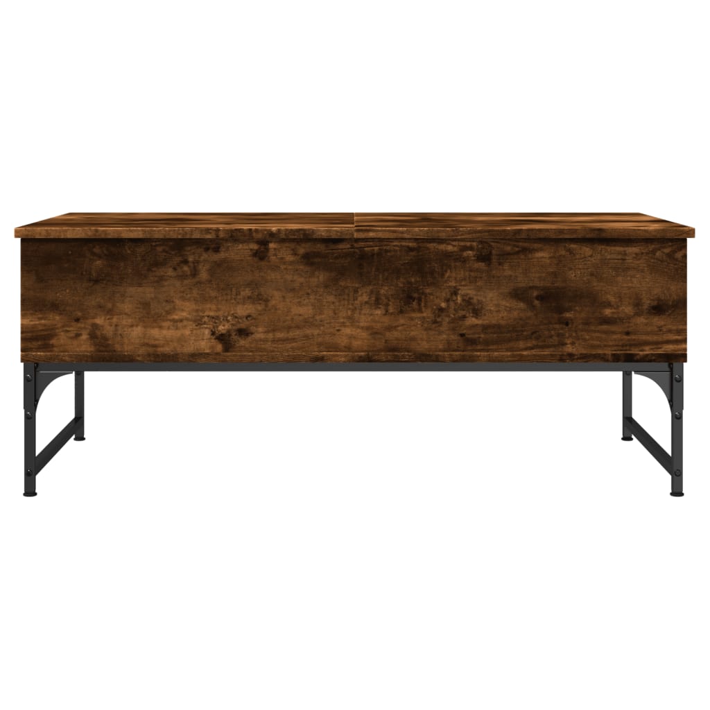 Coffee table smoked oak 100x50x40 cm wood material and metal