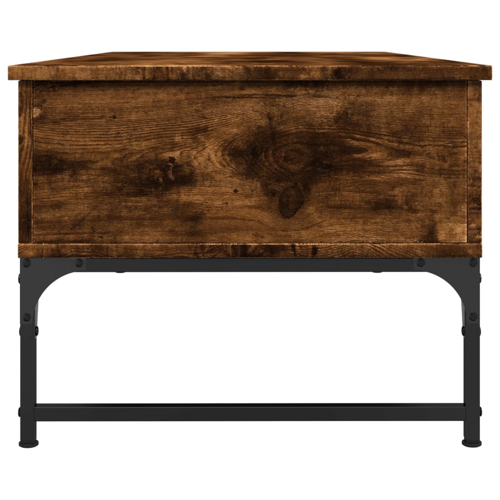 Coffee table smoked oak 100x50x40 cm wood material and metal