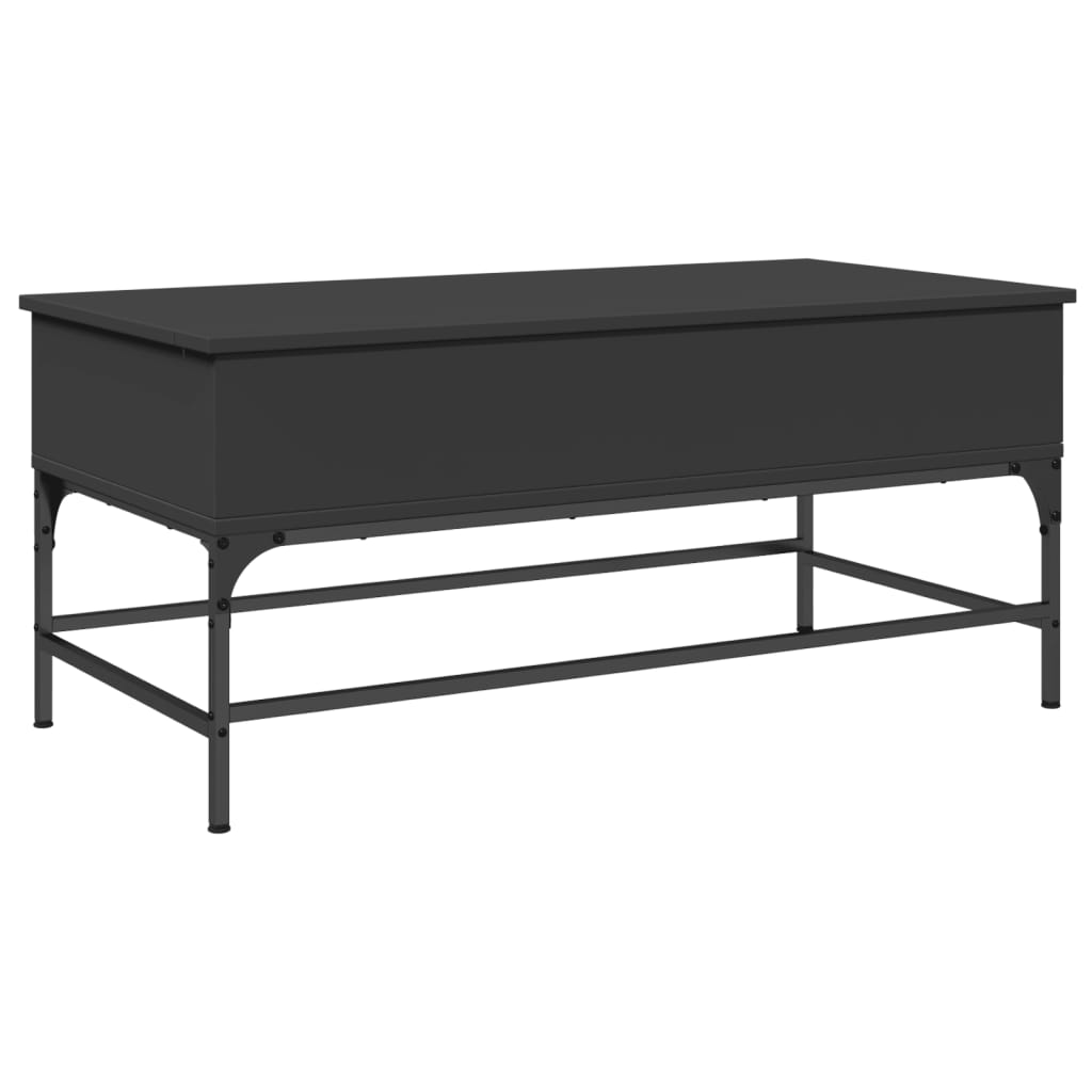 Coffee Table Black 100x50x45 cm Wood Material and Metal
