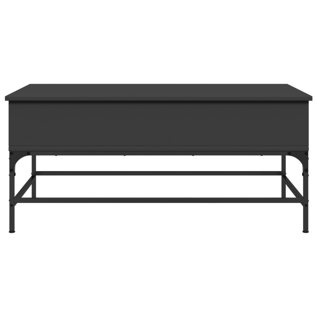 Coffee Table Black 100x50x45 cm Wood Material and Metal