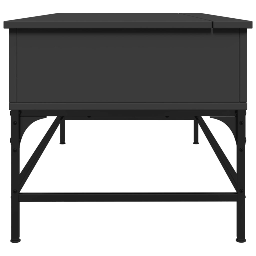 Coffee Table Black 100x50x45 cm Wood Material and Metal
