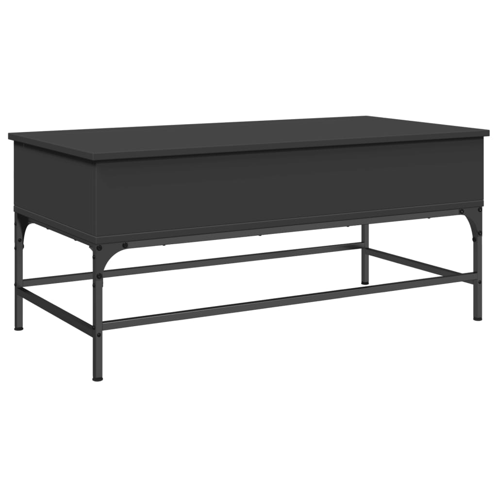 Coffee Table Black 100x50x45 cm Wood Material and Metal