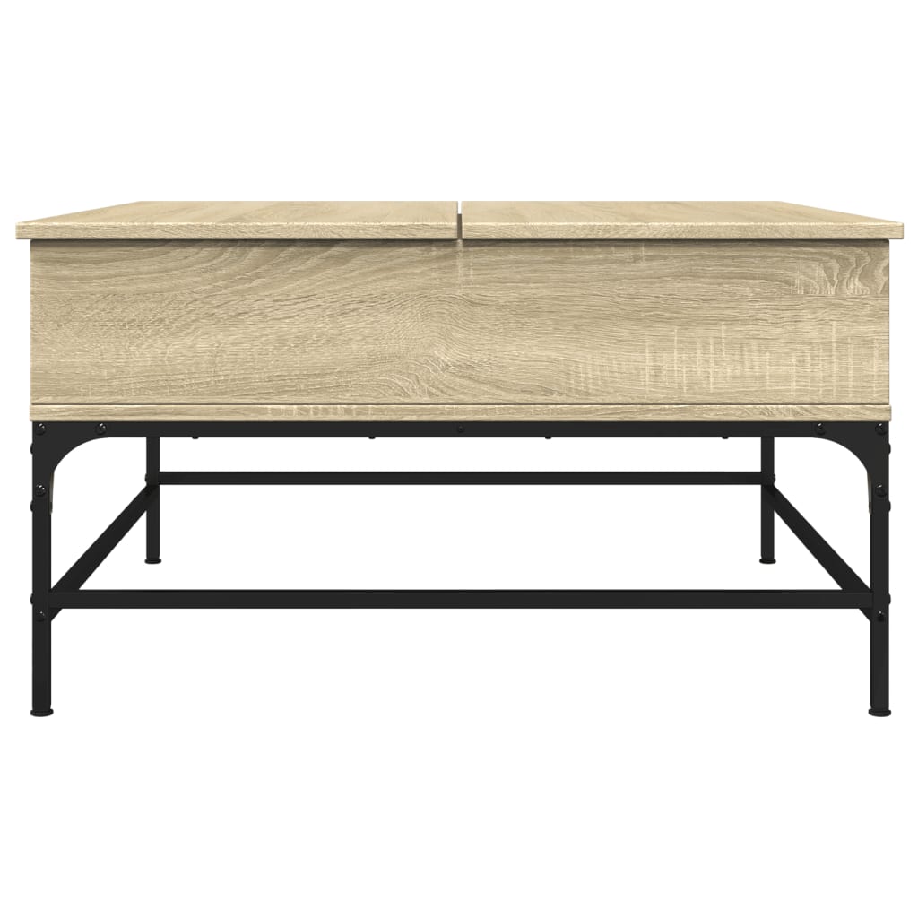 Table basse chêne Sonoma 80x80x45 cm en bois et métal