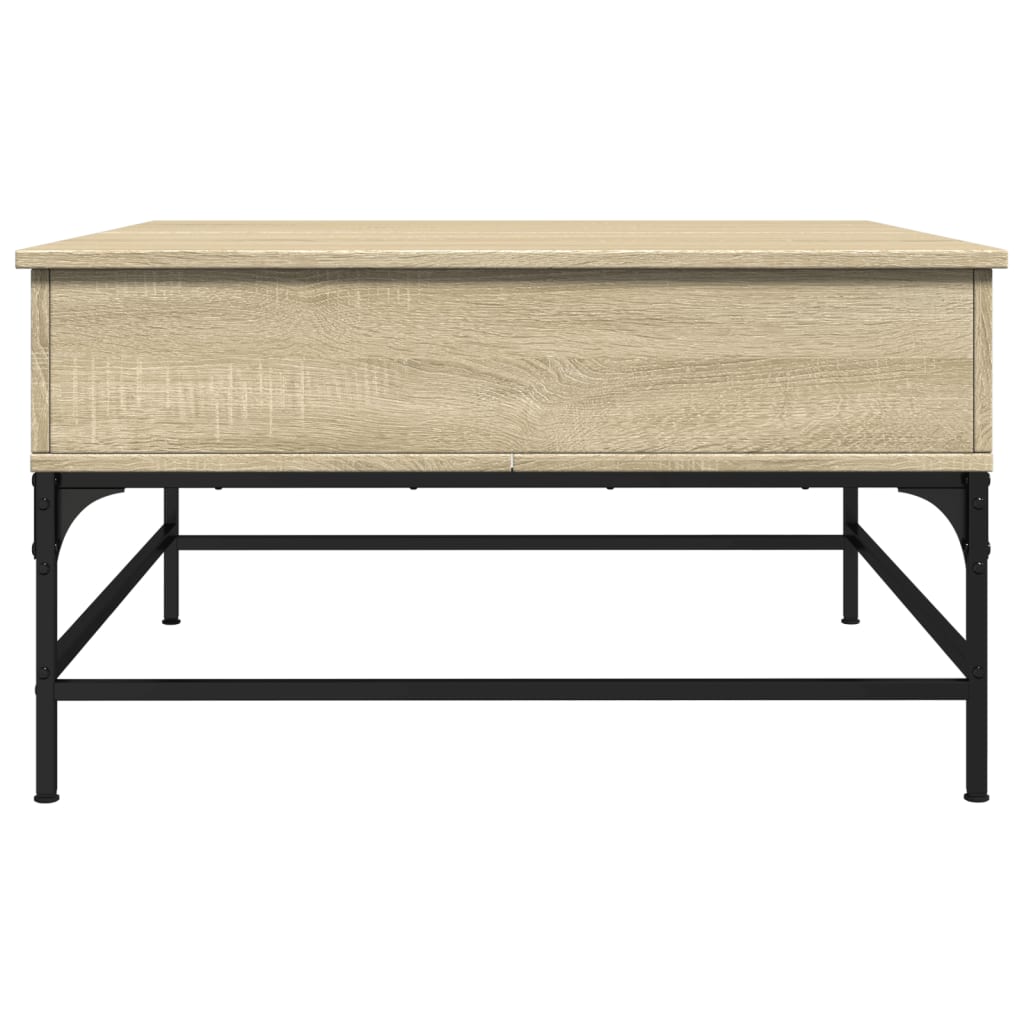 Table basse chêne Sonoma 80x80x45 cm en bois et métal