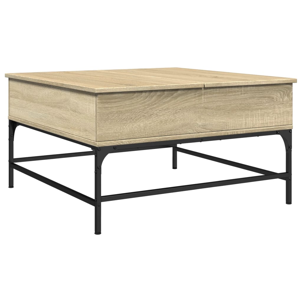 Table basse chêne Sonoma 80x80x45 cm en bois et métal