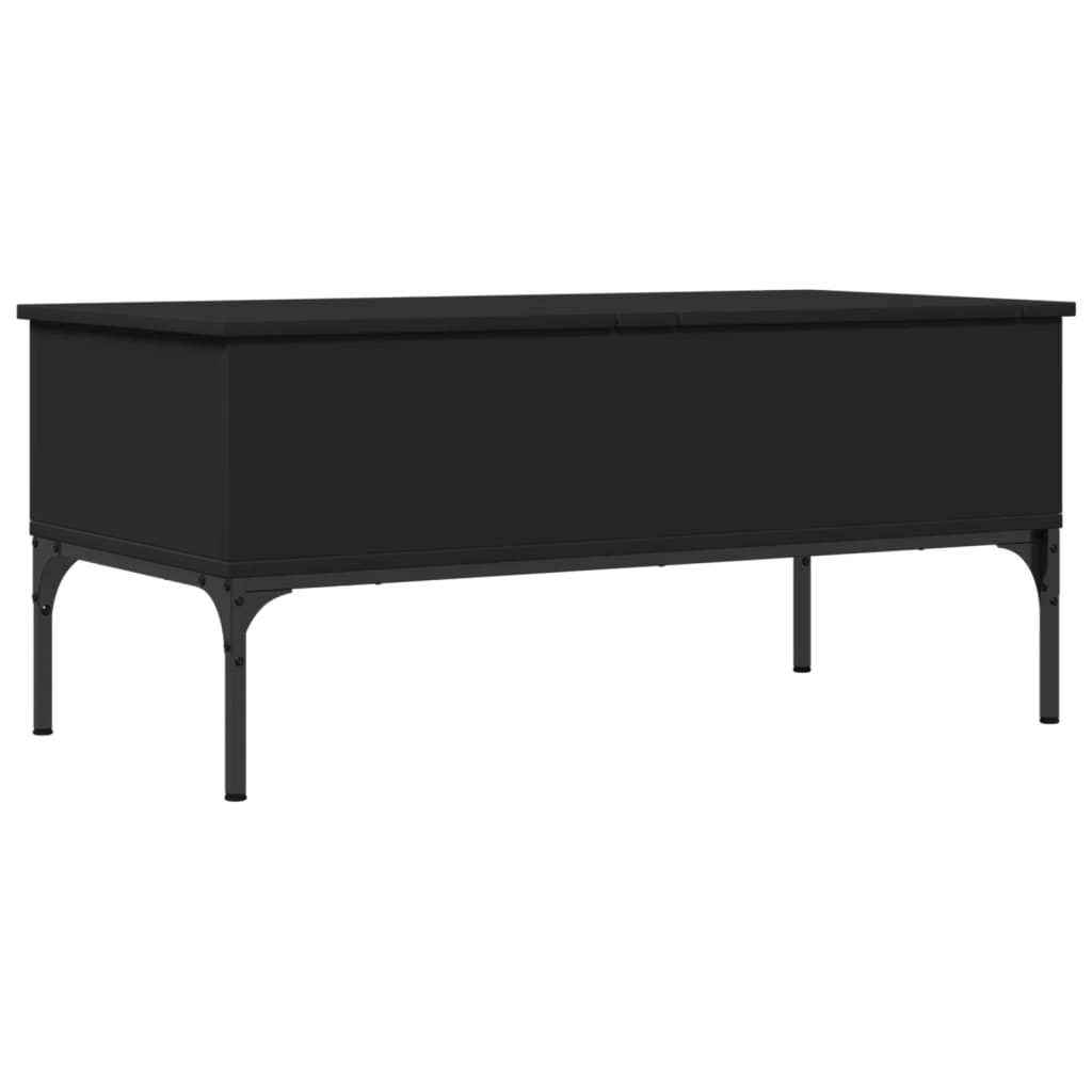 Coffee Table Black 100x50x45 cm Wood Material and Metal