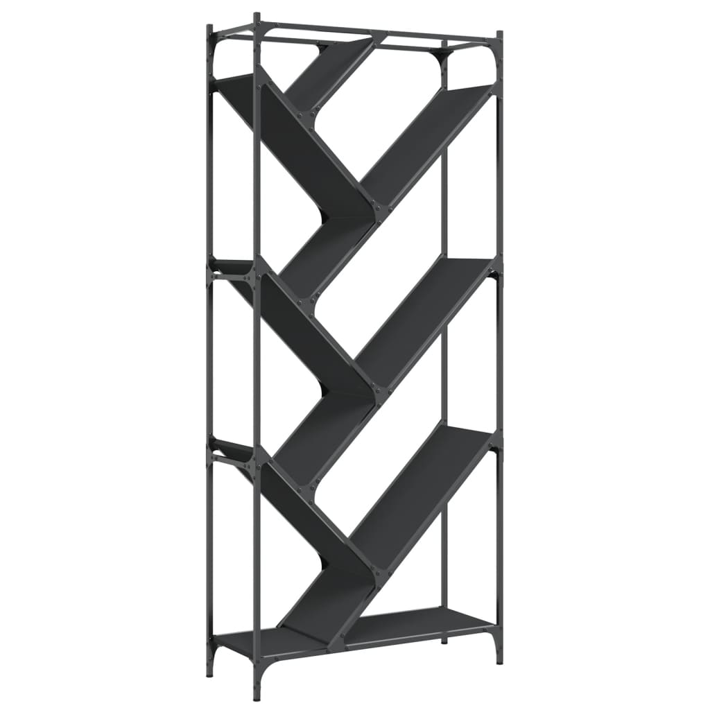 Bookshelf Black 79x30x180 cm Wood Material and Metal