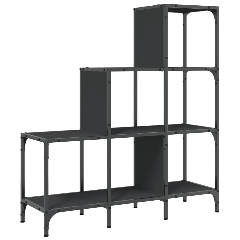 Bookshelf Black 92x30x102 cm Wood Material and Metal