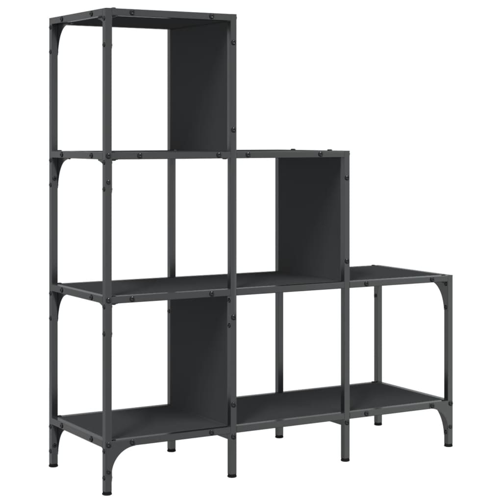 Bookshelf Black 92x30x102 cm Wood Material and Metal