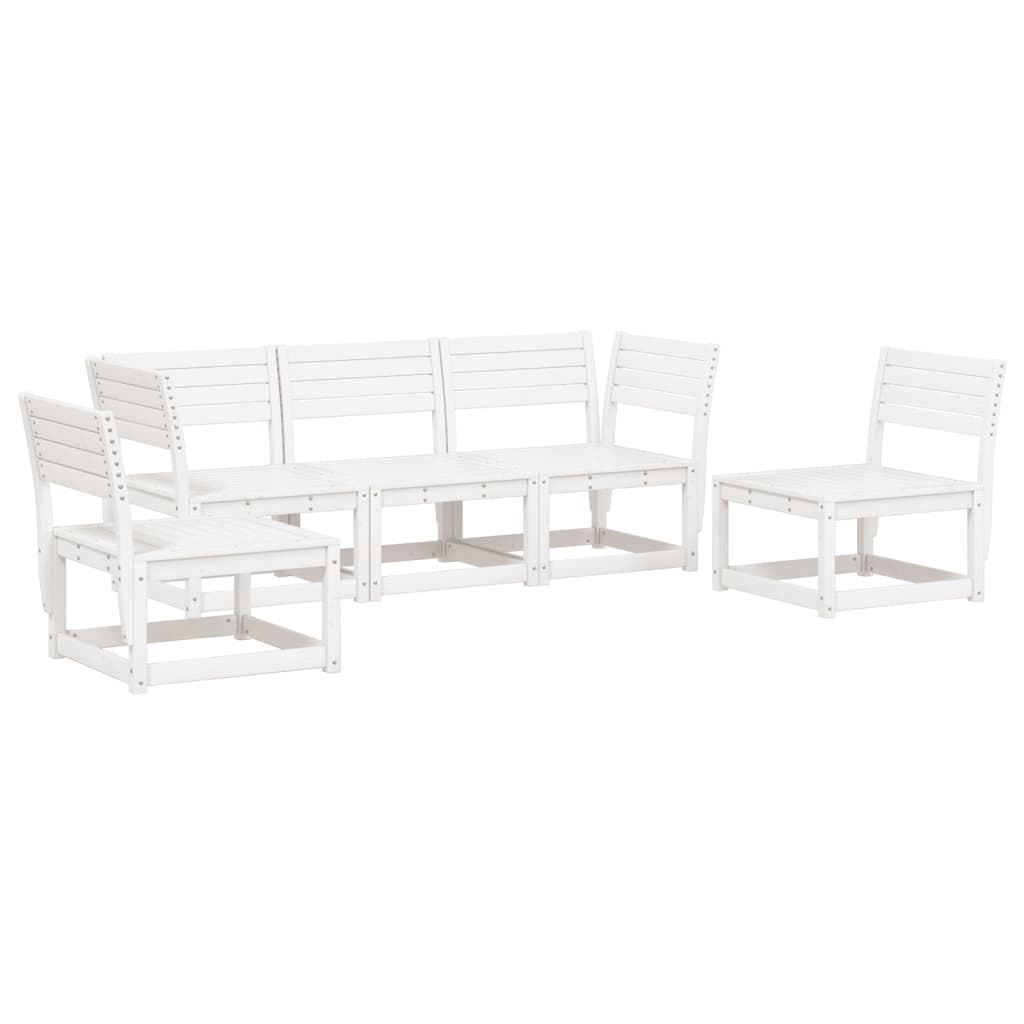 5-piece garden sofa set white solid pine