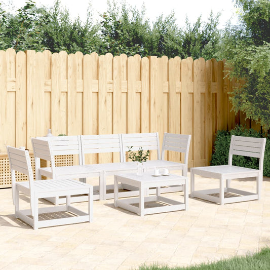 5-piece garden sofa set white solid pine