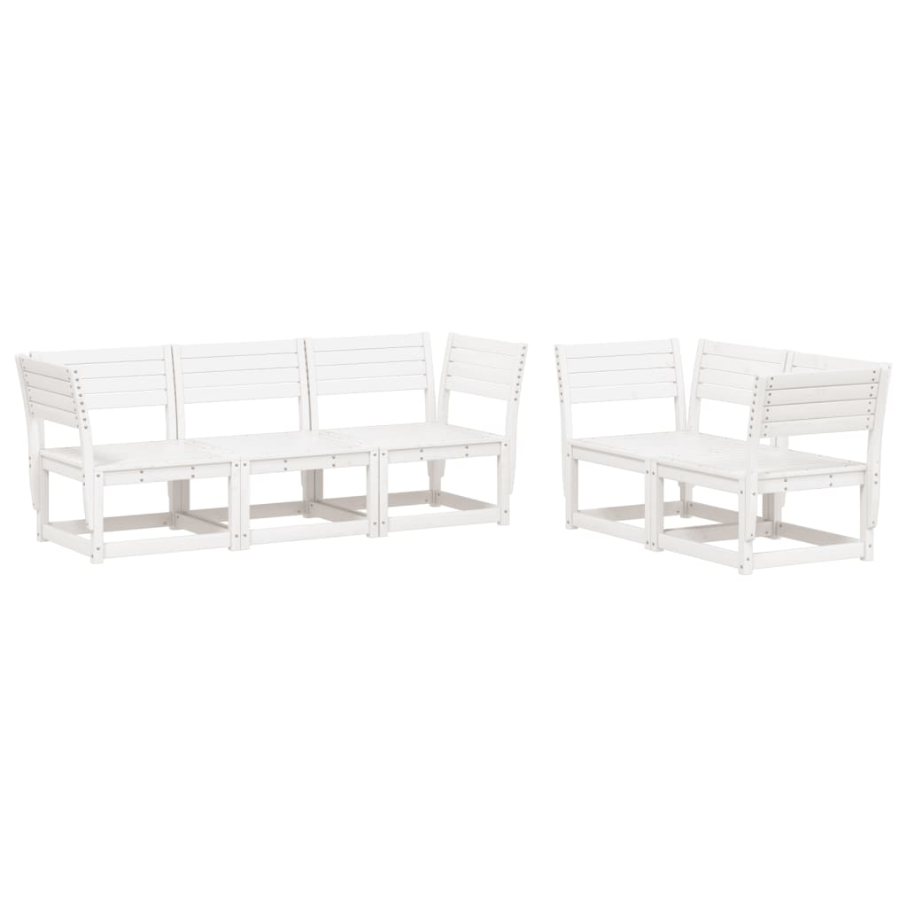 5-piece garden sofa set white solid pine