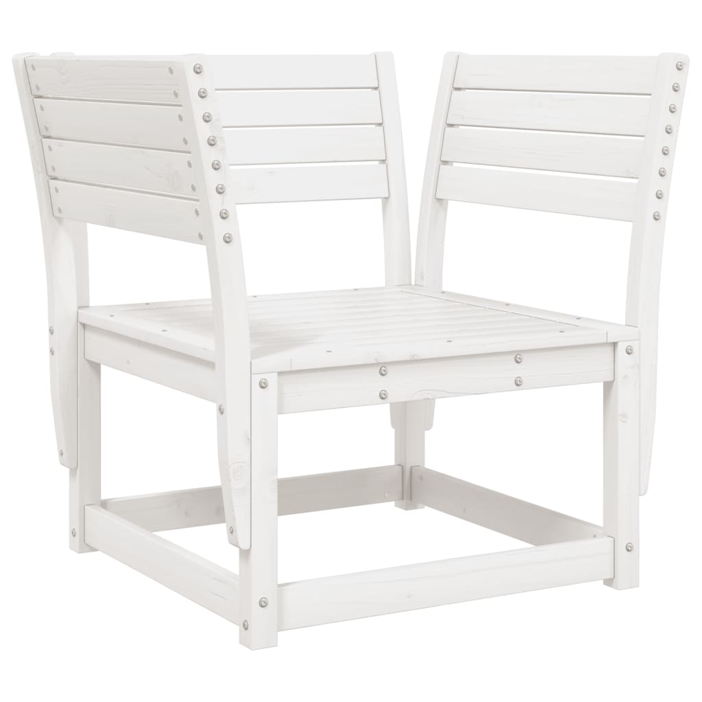 5-piece garden sofa set white solid pine