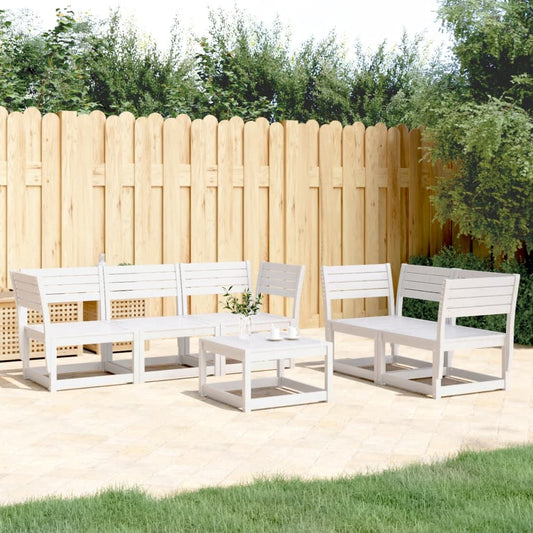 5-piece garden sofa set white solid pine