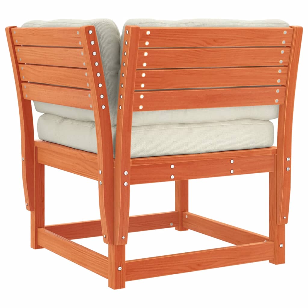 5-piece garden sofa set with cushions, wax brown pinewood