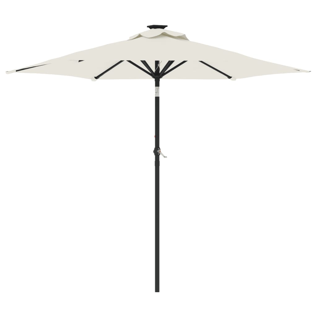 Parasol avec mât en acier blanc 225x225x212 cm