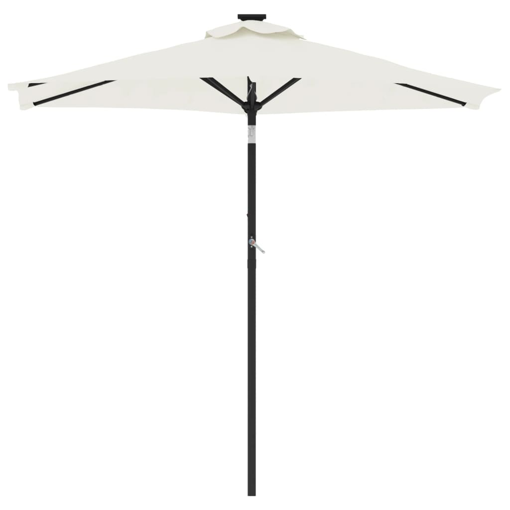 Parasol avec mât en acier blanc 225x225x212 cm