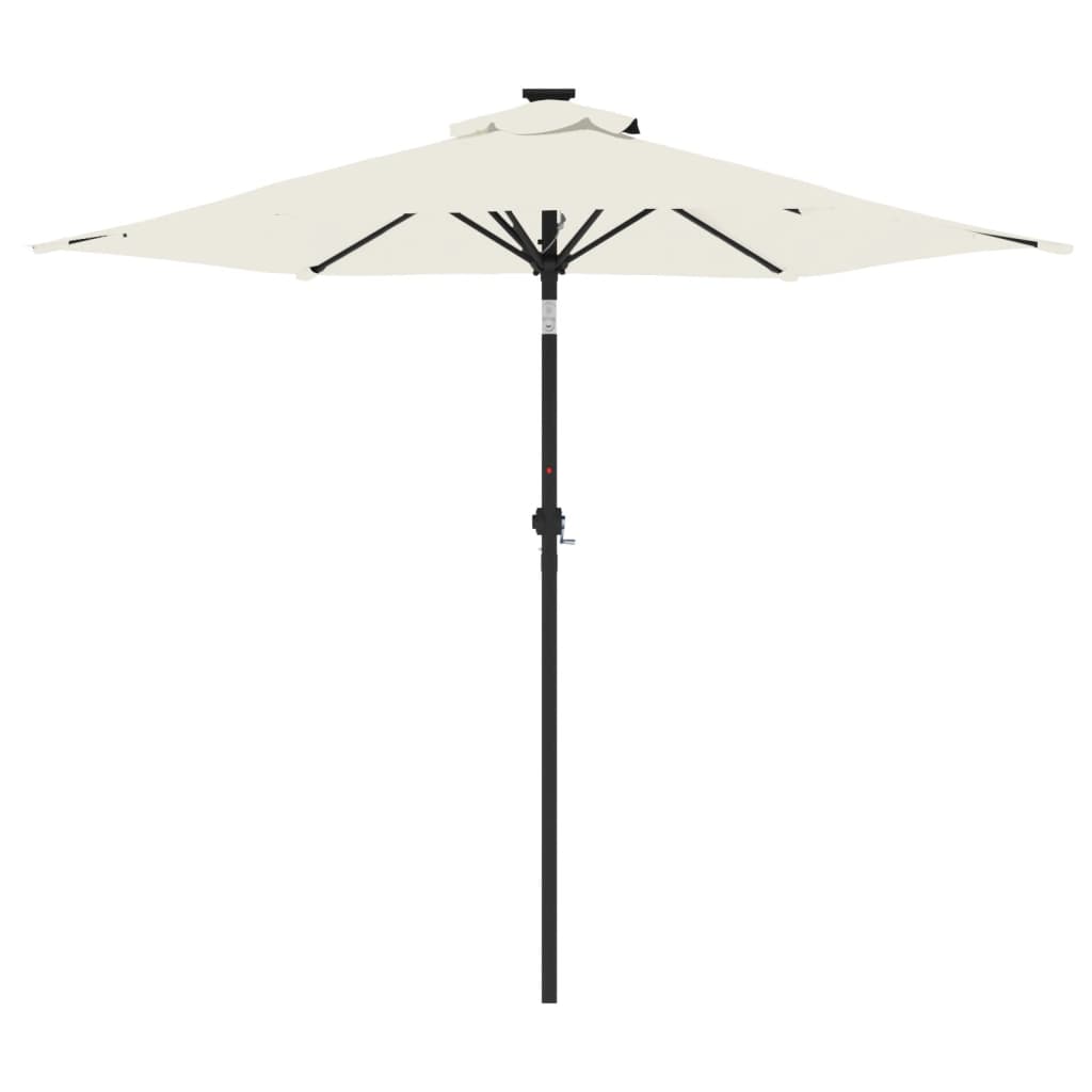 Parasol avec mât en acier blanc 225x225x212 cm