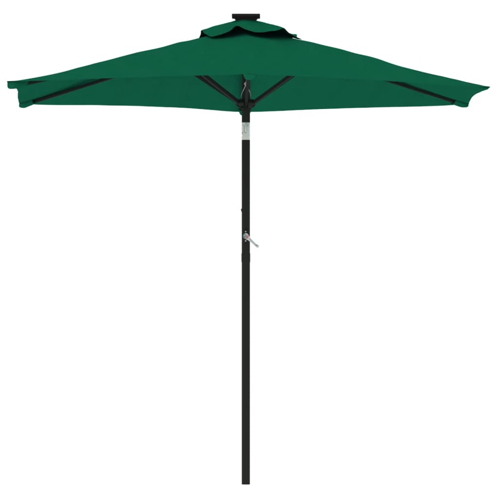 Parasol avec mât en acier vert 225x225x212 cm