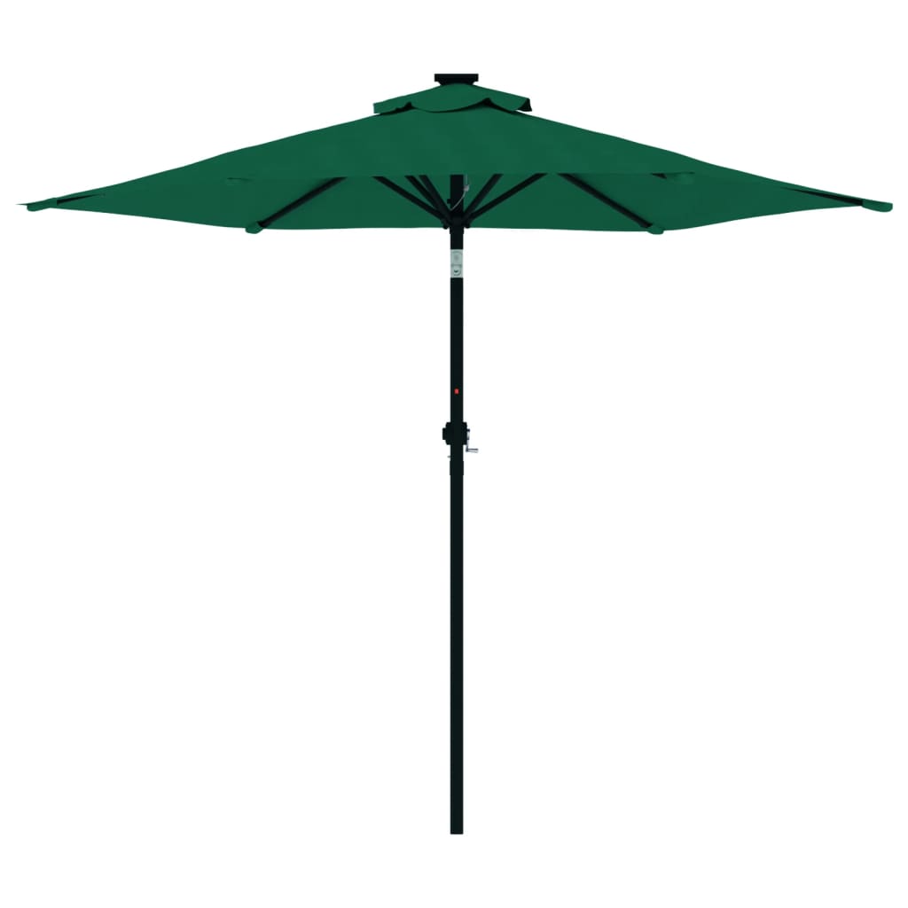 Parasol avec mât en acier vert 225x225x212 cm