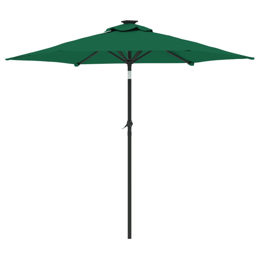 Parasol avec mât en acier vert 225x225x212 cm