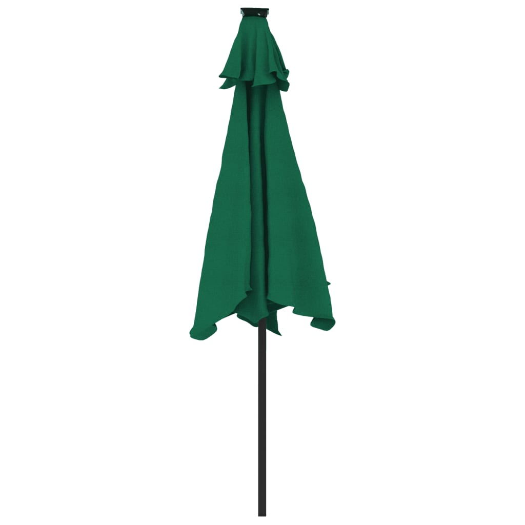 Parasol avec mât en acier vert 225x225x212 cm