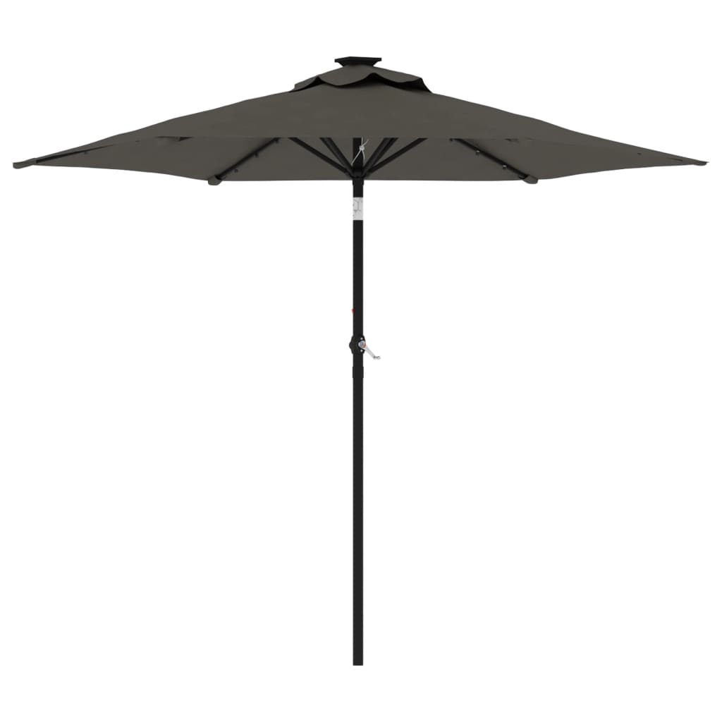 Parasol avec mât en acier anthracite 225x225x212 cm