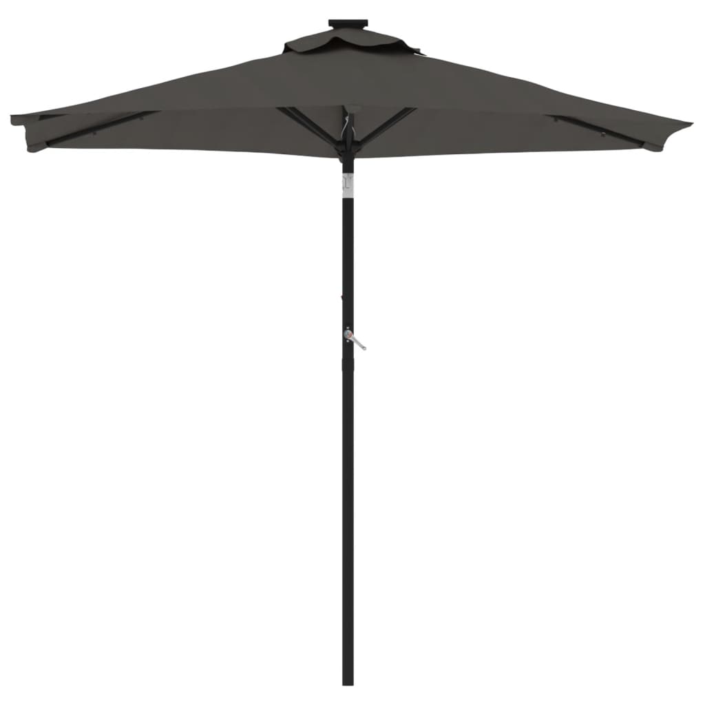 Parasol avec mât en acier anthracite 225x225x212 cm