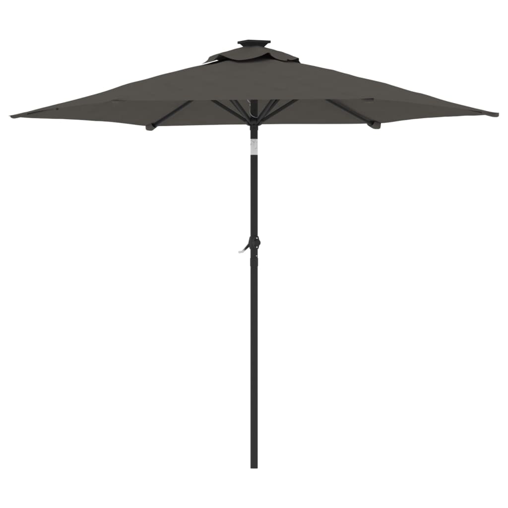 Parasol avec mât en acier anthracite 225x225x212 cm