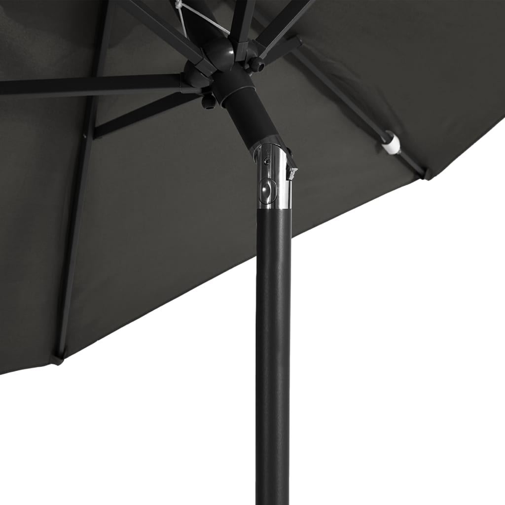 Parasol avec mât en acier anthracite 225x225x212 cm