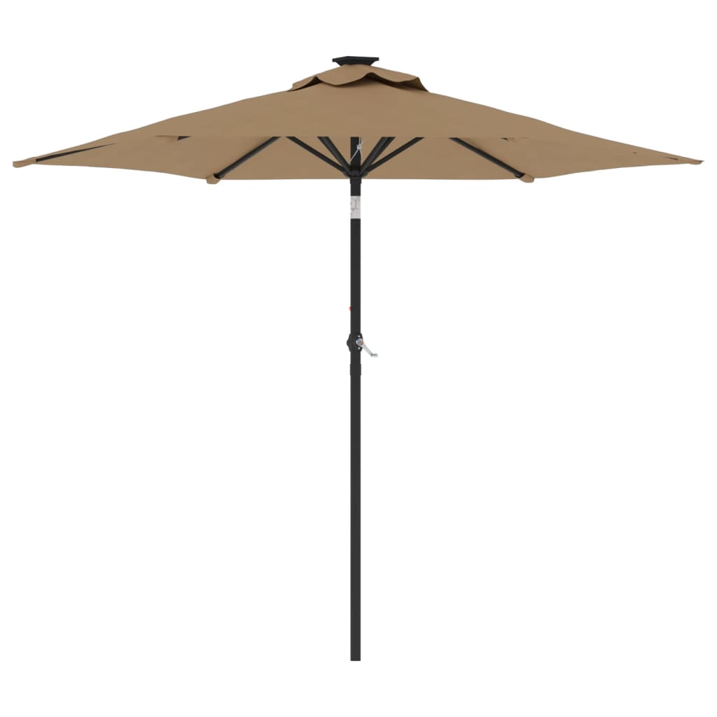 Parasol avec mât en acier taupe 225x225x212 cm