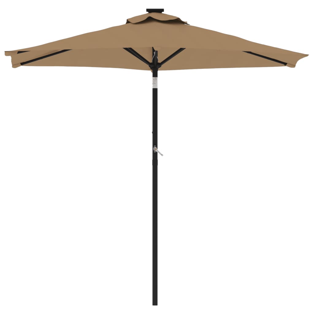 Parasol avec mât en acier taupe 225x225x212 cm