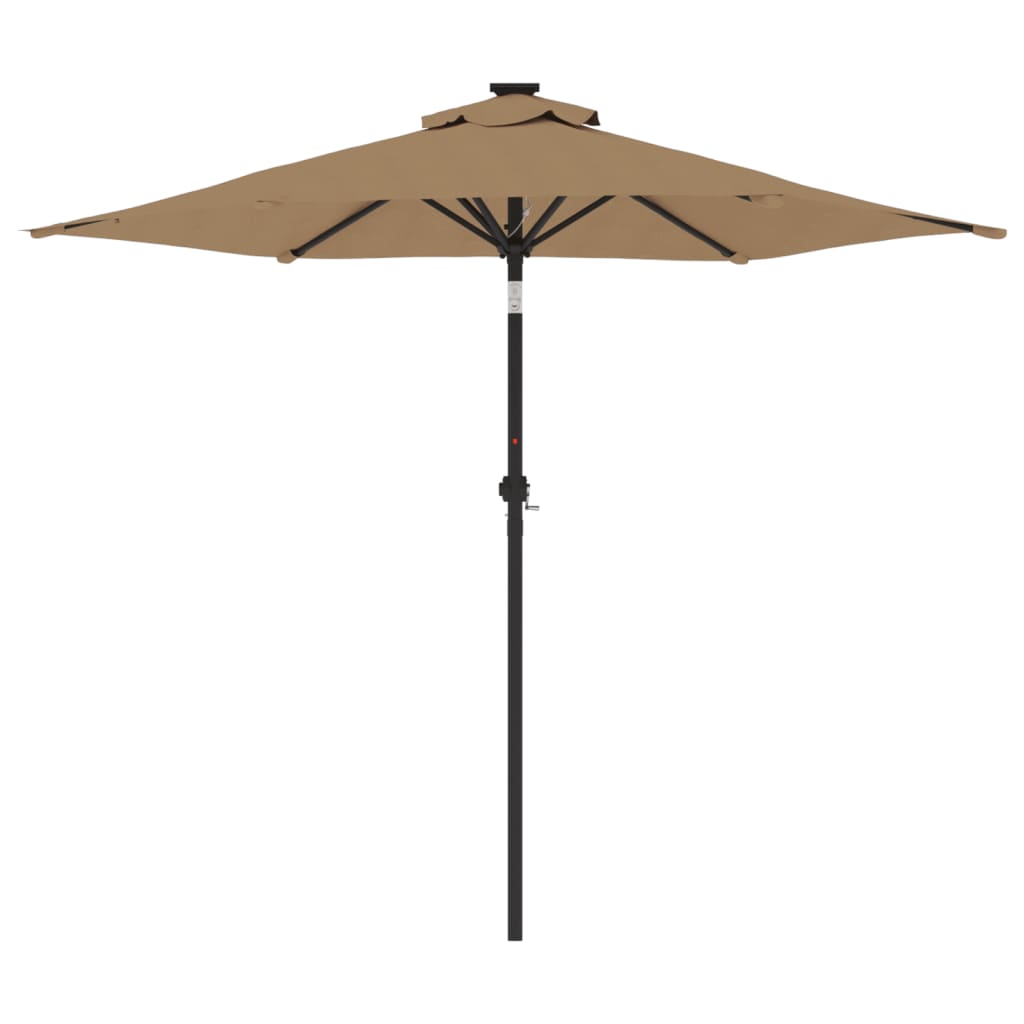 Parasol avec mât en acier taupe 225x225x212 cm