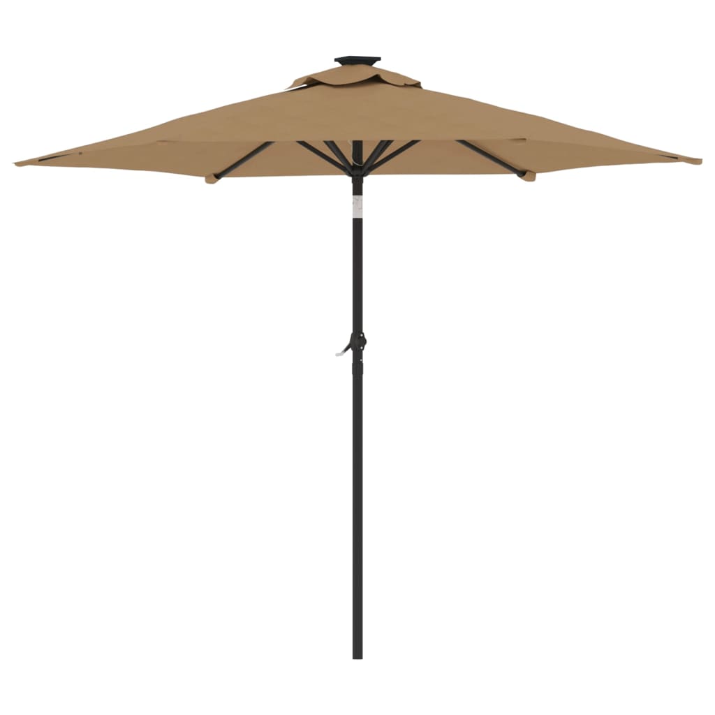 Parasol avec mât en acier taupe 225x225x212 cm