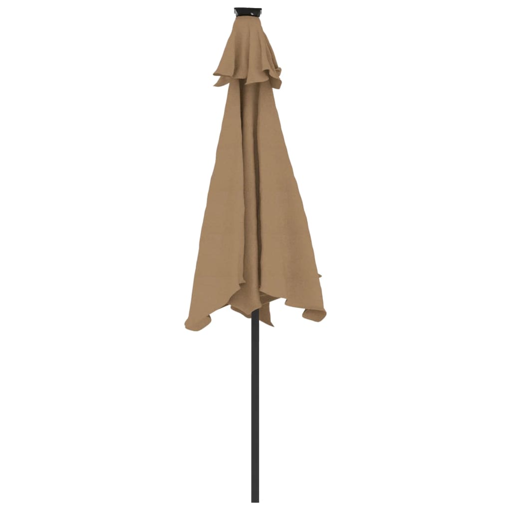 Parasol avec mât en acier taupe 225x225x212 cm