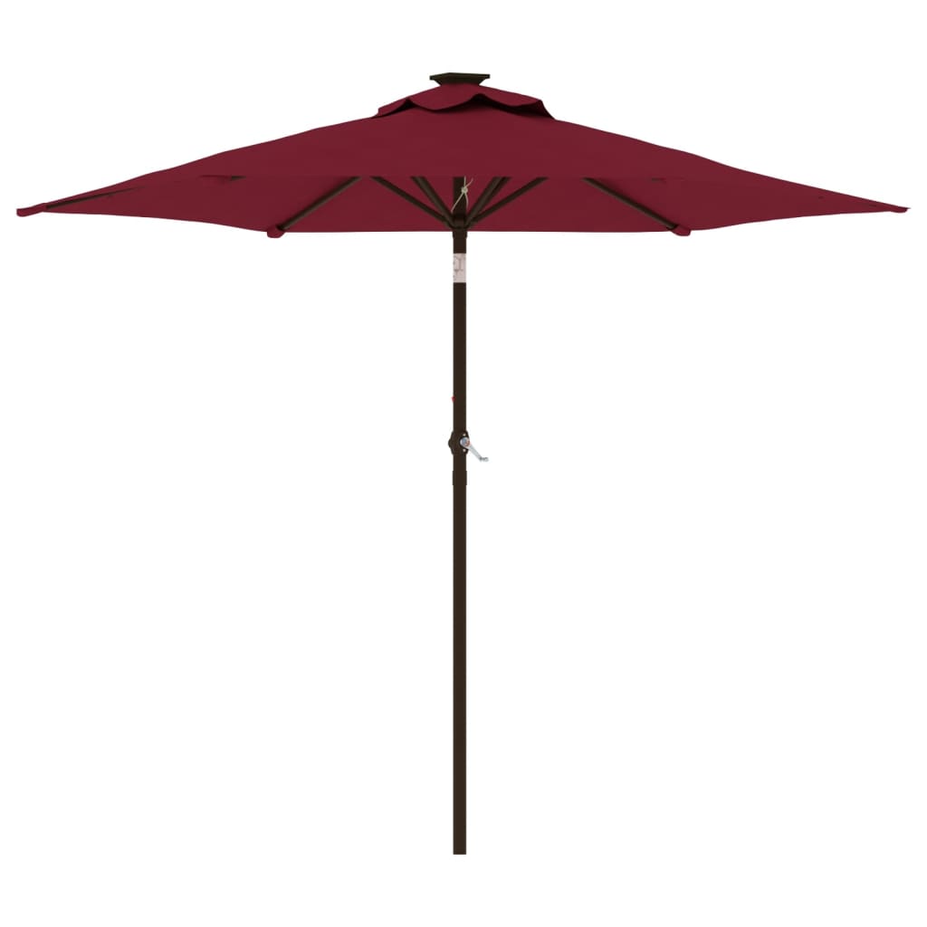 Parasol avec mât en acier rouge vin 225x225x212 cm