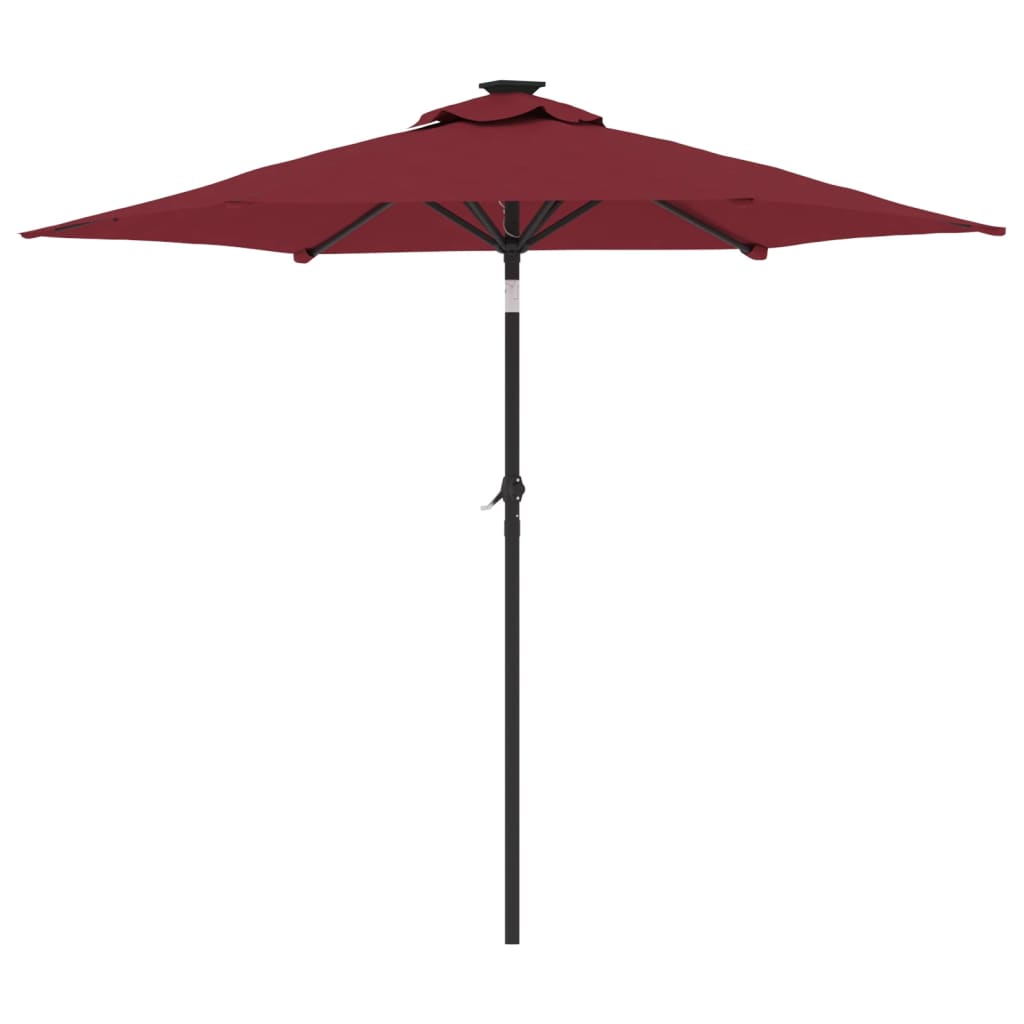 Parasol avec mât en acier rouge vin 225x225x212 cm