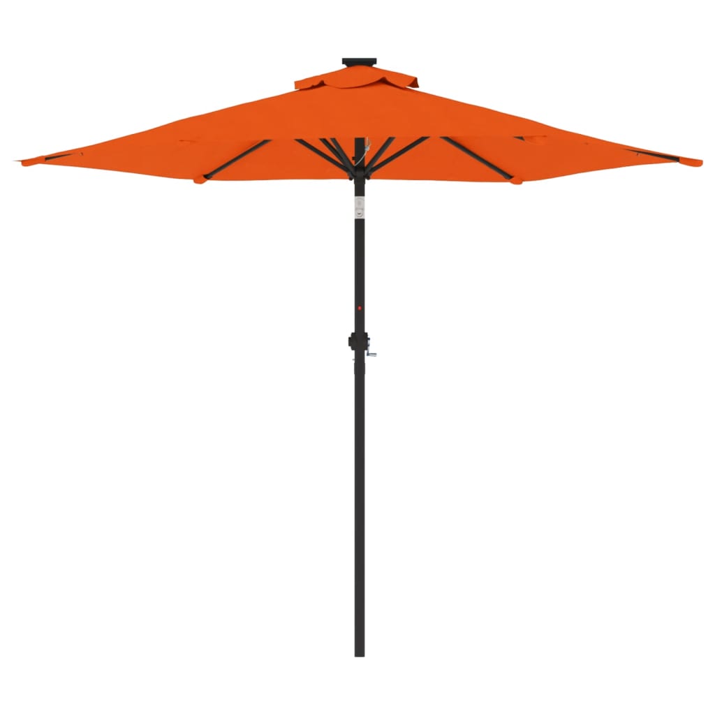 Parasol avec mât en acier terre cuite 225x225x212 cm