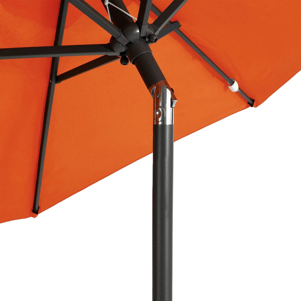 Parasol avec mât en acier terre cuite 225x225x212 cm