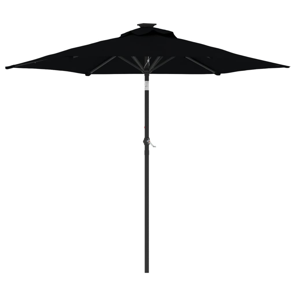 Parasol avec mât en acier noir 225x225x212 cm