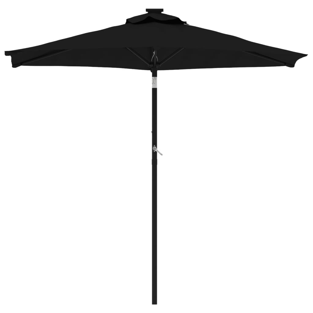 Parasol avec mât en acier noir 225x225x212 cm