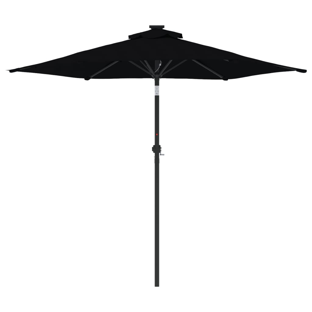 Parasol avec mât en acier noir 225x225x212 cm