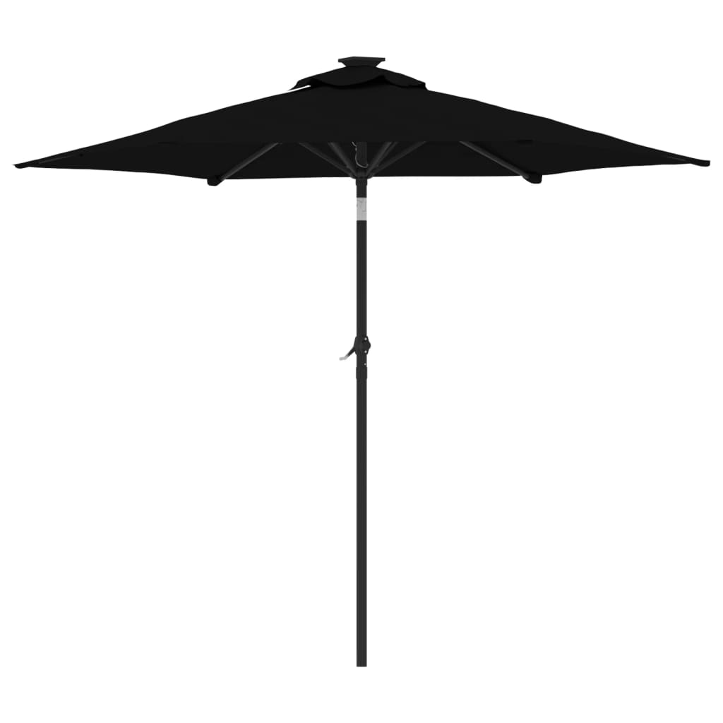 Parasol avec mât en acier noir 225x225x212 cm