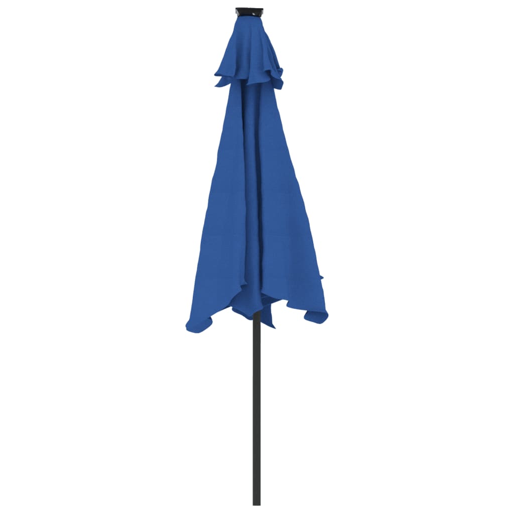 Parasol avec mât en acier bleu azur 225x225x212 cm