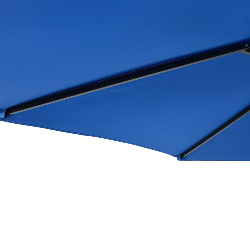 Parasol avec mât en acier bleu azur 225x225x212 cm